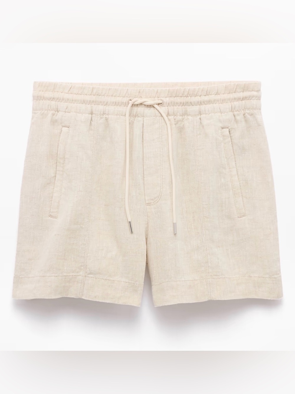 Athleta NWT RETREAT LINEN MID RISE 4" SHORT Size Large